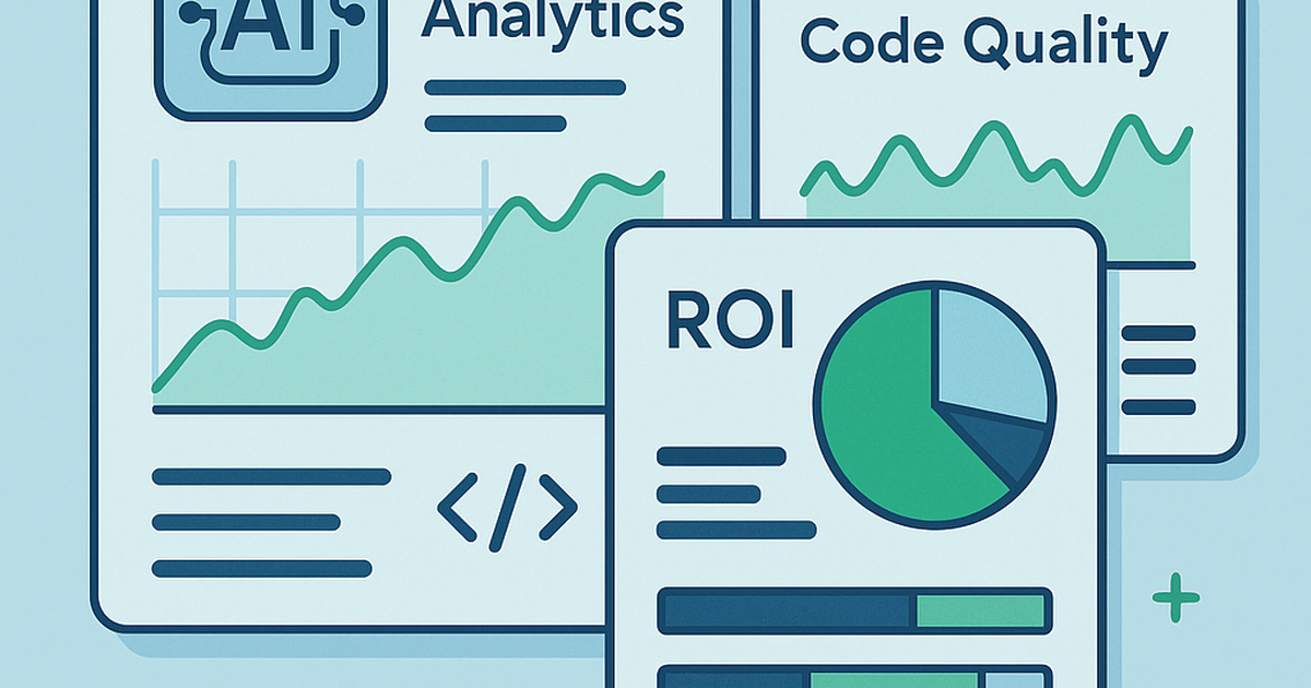 AI development ROI measurement platform dashboard showing productivity metrics and analytics graphs