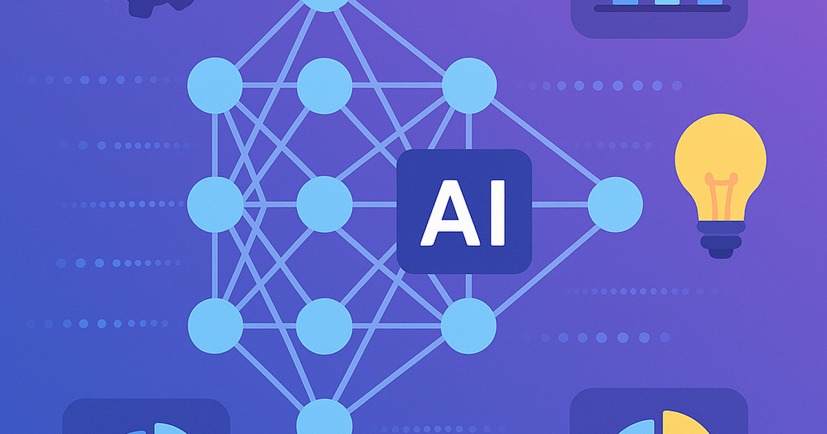 AI generated business concept visualization with neural network connecting various business elements and data streams