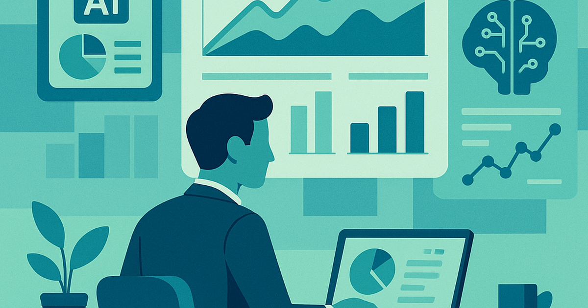 Entrepreneur using AI-powered business intelligence dashboards and analytics tools for strategic decision making