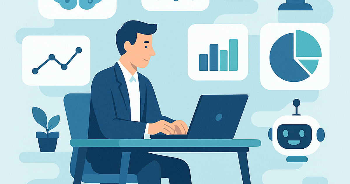 Entrepreneur working with AI tools and automation systems in a modern digital workspace environment