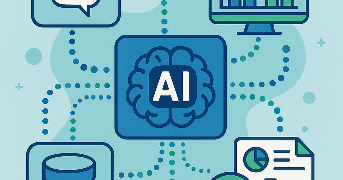 Strategic AI implementation framework diagram showing interconnected business systems and data flow optimization