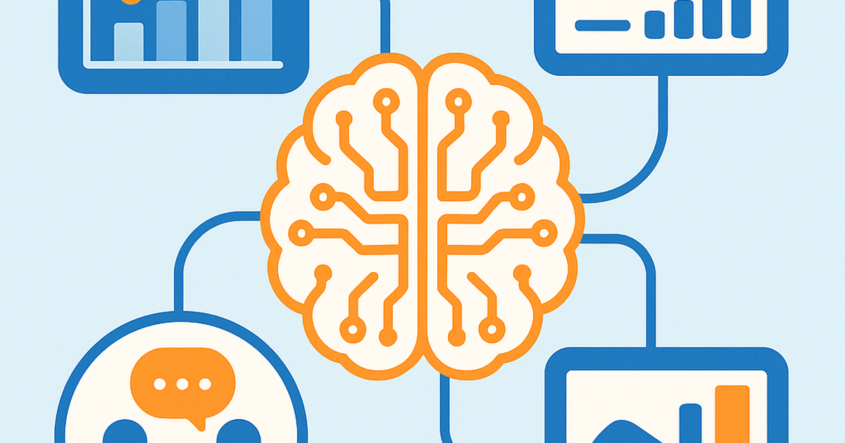 AI-powered market research workflow showing artificial intelligence analyzing customer data, competitive intelligence, and market trends for entrepreneurs