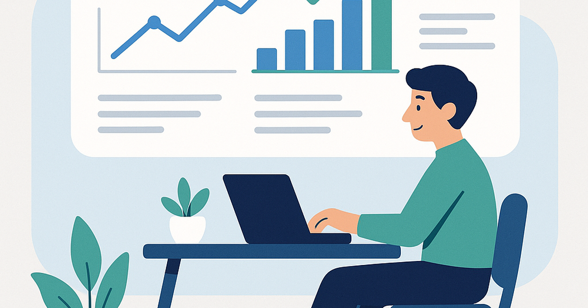 Entrepreneur analyzing AI tool performance metrics on dashboard showing revenue impact and business growth indicators