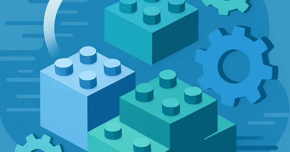 Visual representation of rapid no-code SaaS development with building blocks and automation elements