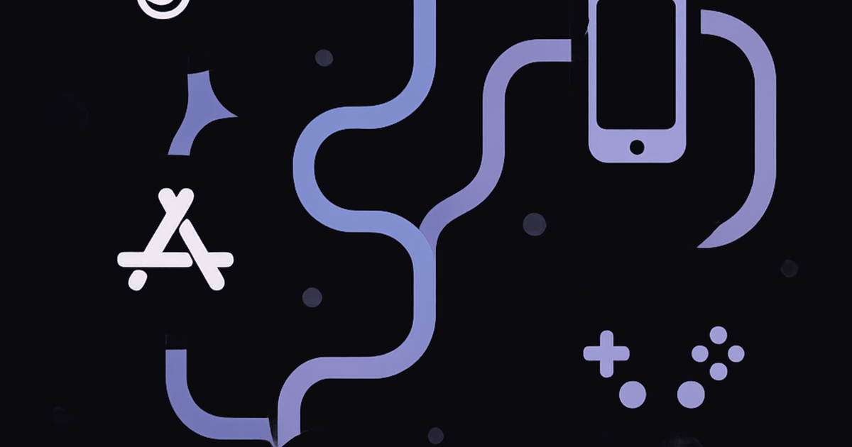 Illustration of various game marketplace platforms connected by discovery pathways for indie developers