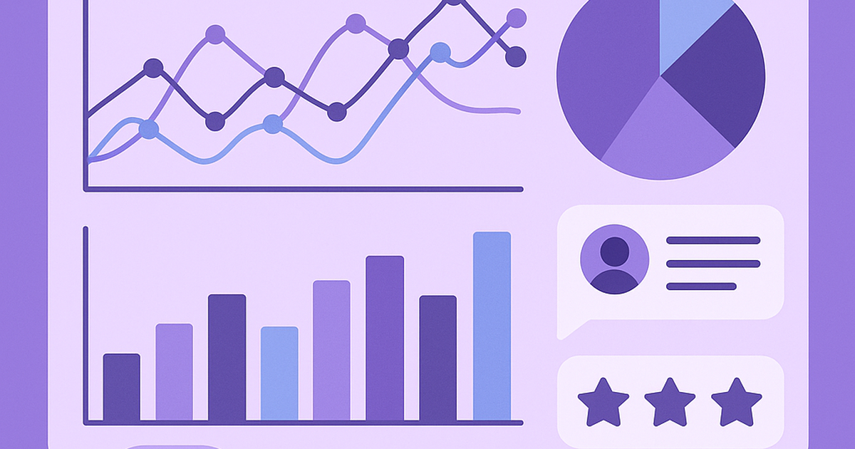 Analytics dashboard displaying behavioral data charts and user feedback integration for product validation