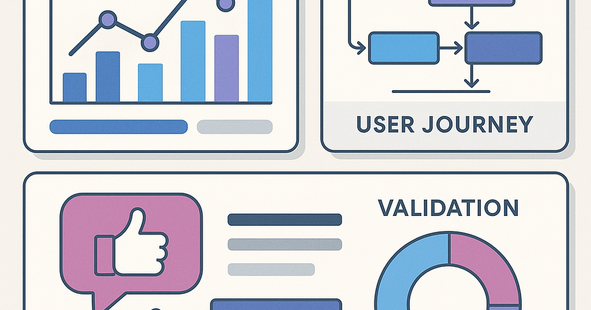 Behavioral data analytics dashboard showing product validation metrics and user feedback integration for insight lab methodology
