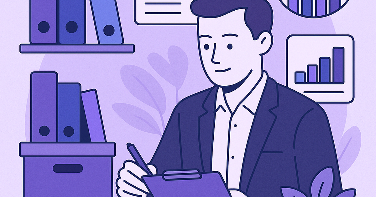 Entrepreneur documentation system showing organized founder files with charts and metrics for startup validation and growth tracking