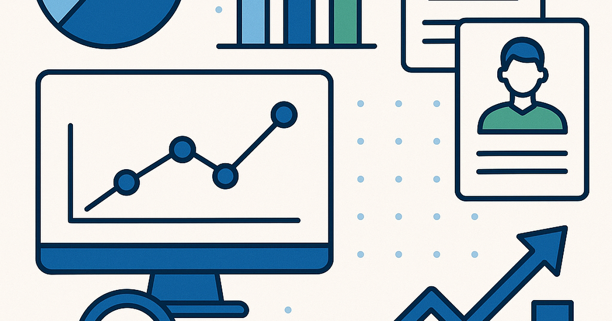 Business idea discovery and validation process illustration with market research charts and profit analysis graphics