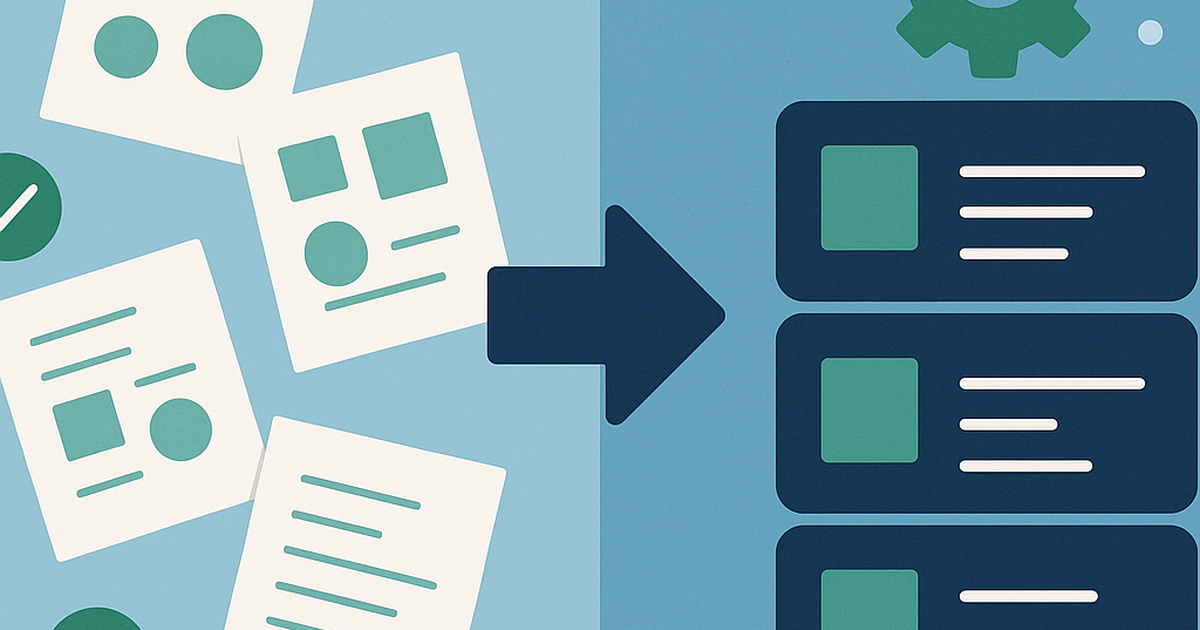 Business transformation illustration showing the transition from custom agency work to standardized productized services