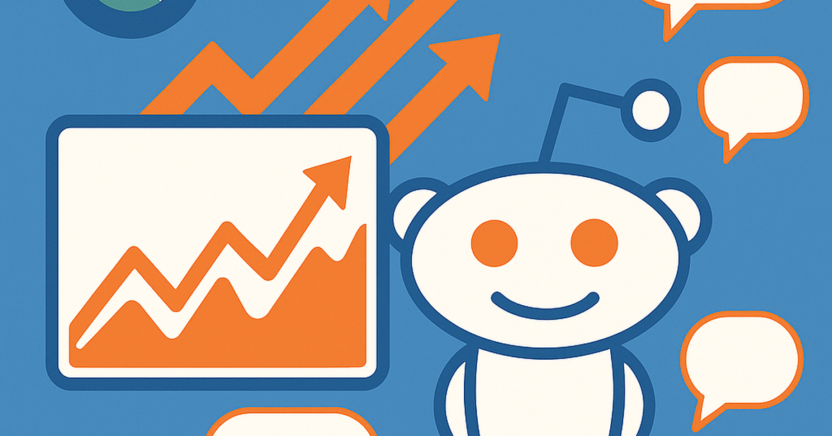Illustration depicting Google Trends data analysis connected with Reddit community discussions for market research
