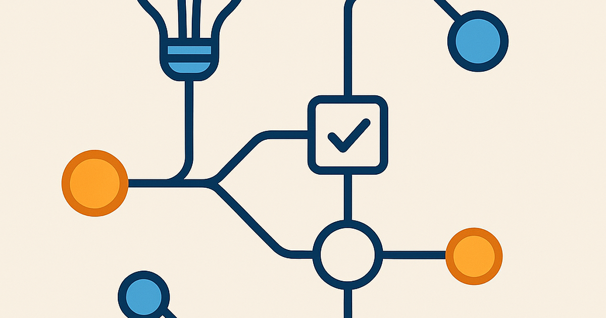 Illustration of invalidation software concept showing connected testing nodes and validation pathways in a modern flat design style