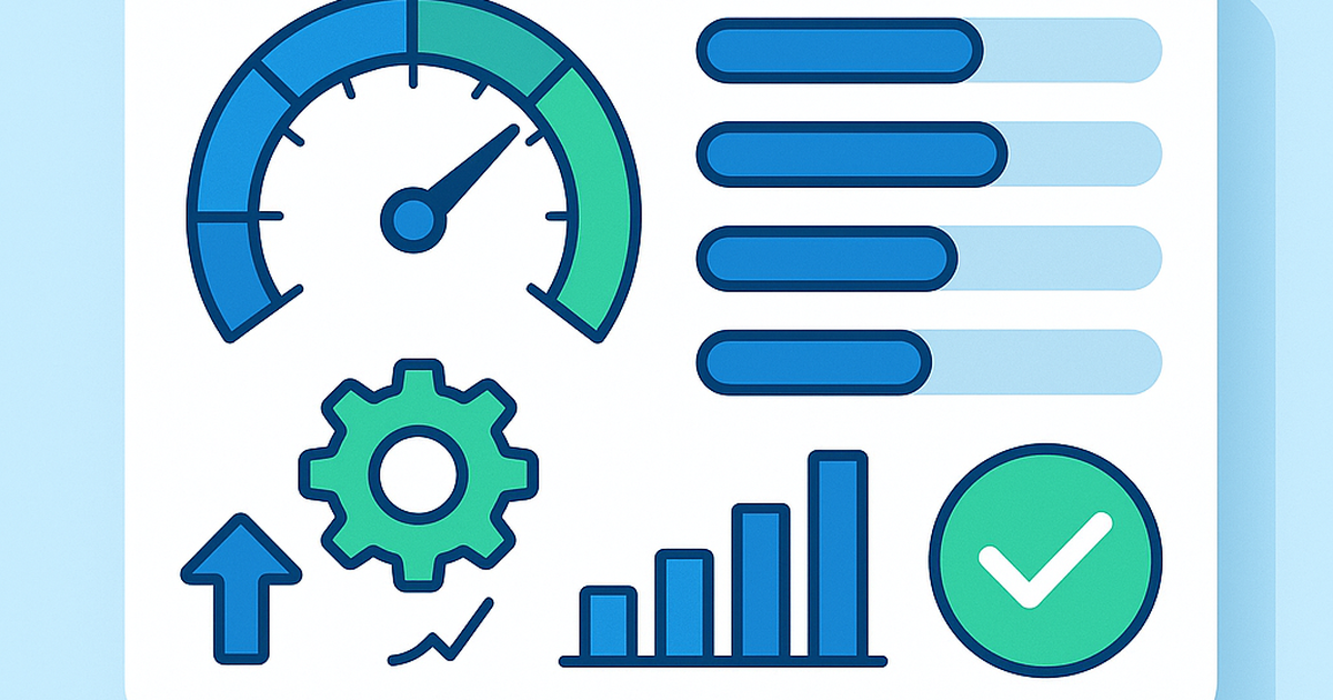 Performance optimization dashboard showing speed metrics and loading indicators for no-code SaaS applications
