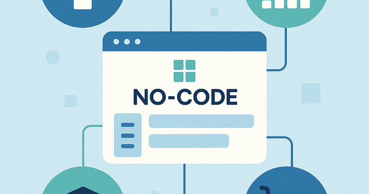 Industry-specific no-code SaaS platforms connecting different business verticals through visual development tools