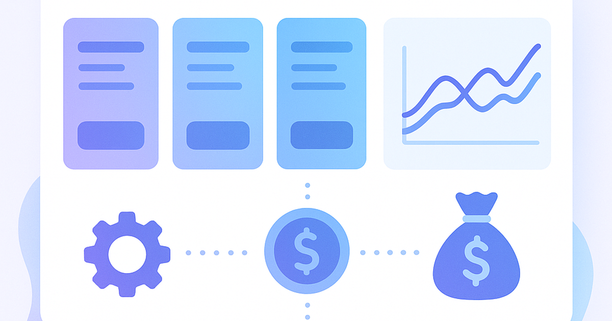 No-code SaaS platform monetization dashboard showing pricing strategies and revenue optimization elements