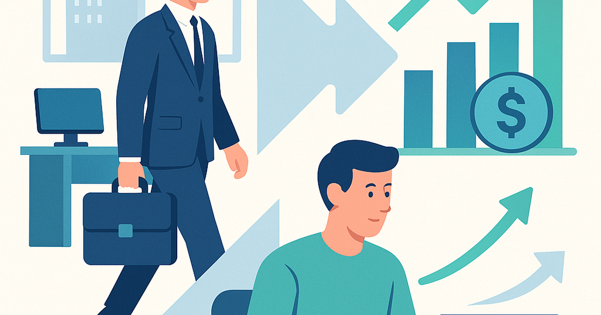 Financial planning illustration for entrepreneurs transitioning from corporate jobs to starting their own business