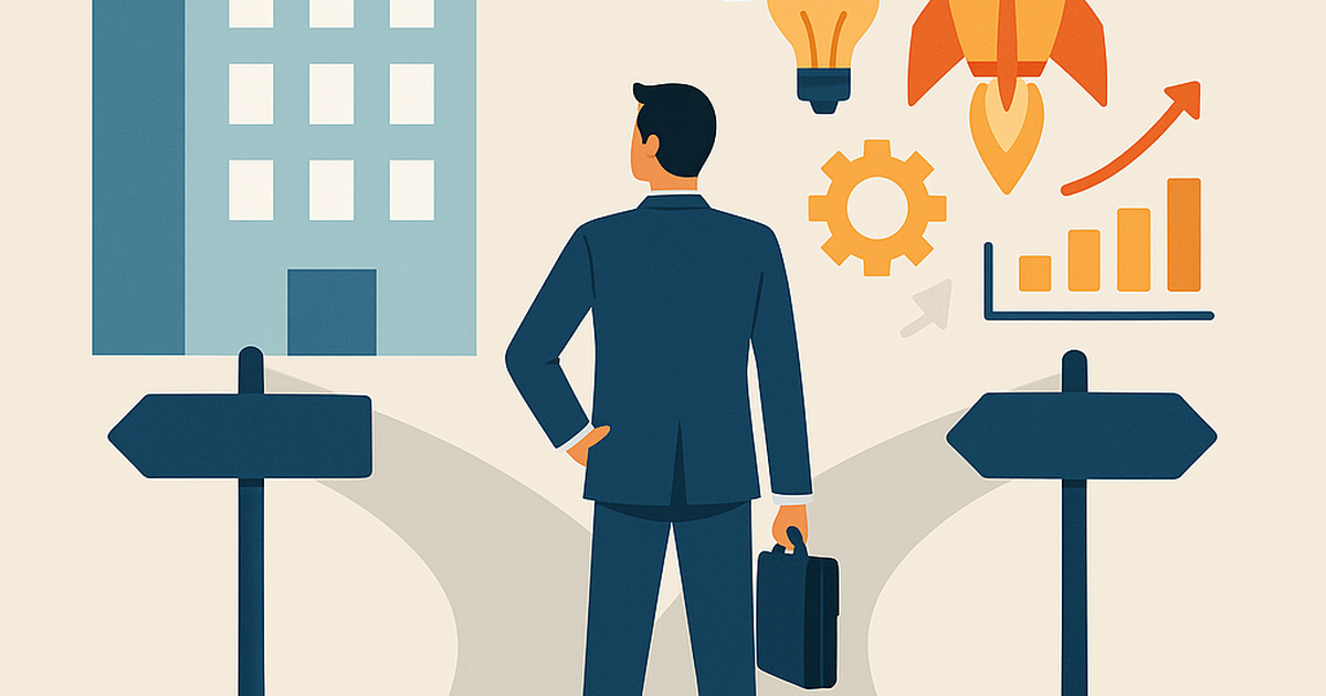 Professional making entrepreneurial transition from corporate employment to business ownership