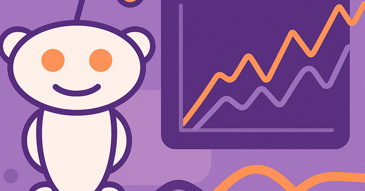 Illustration of Reddit and Google Trends data analysis for startup validation showing community insights merging with search trend data