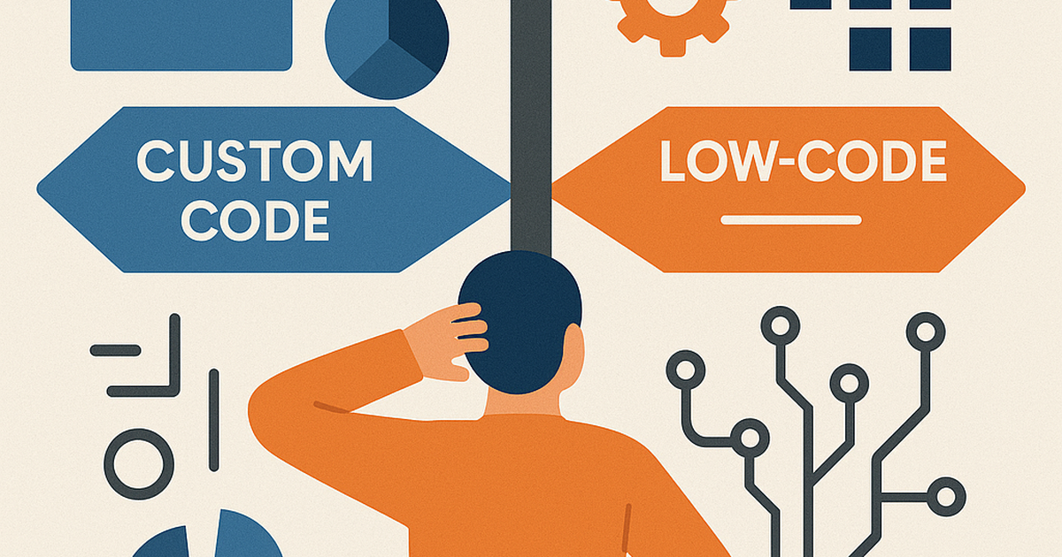 SaaS founder choosing between custom development and low-code platform options for startup growth