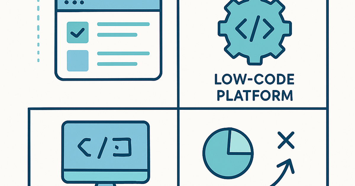 Strategic decision framework illustration for SaaS founders choosing between custom development and low-code platforms