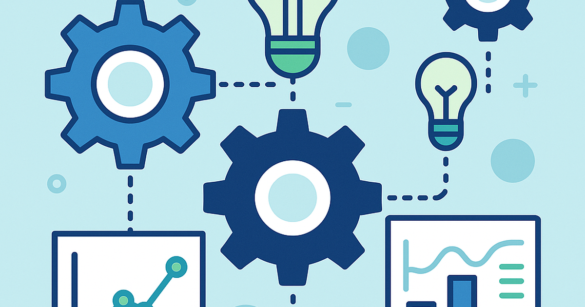 SaaS idea generator concept illustration with interconnected elements representing market research and validation