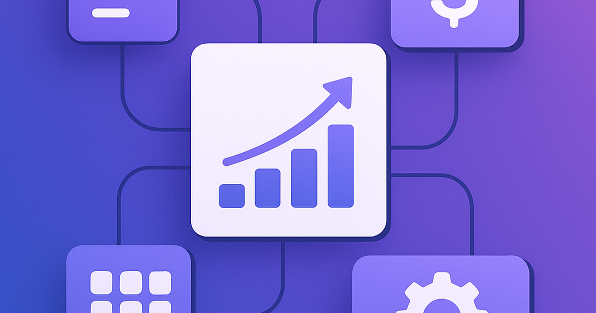 SaaS no code platform revenue model visualization with building blocks and growth metrics
