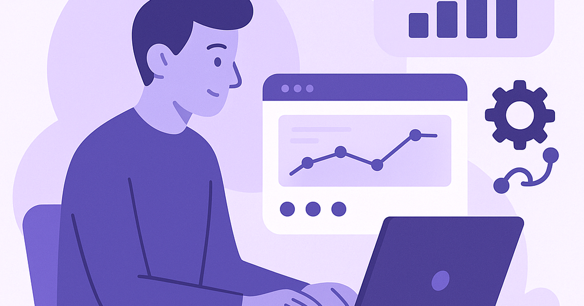 SaaS solopreneur working independently on laptop with business growth metrics and automation tools displayed on screen