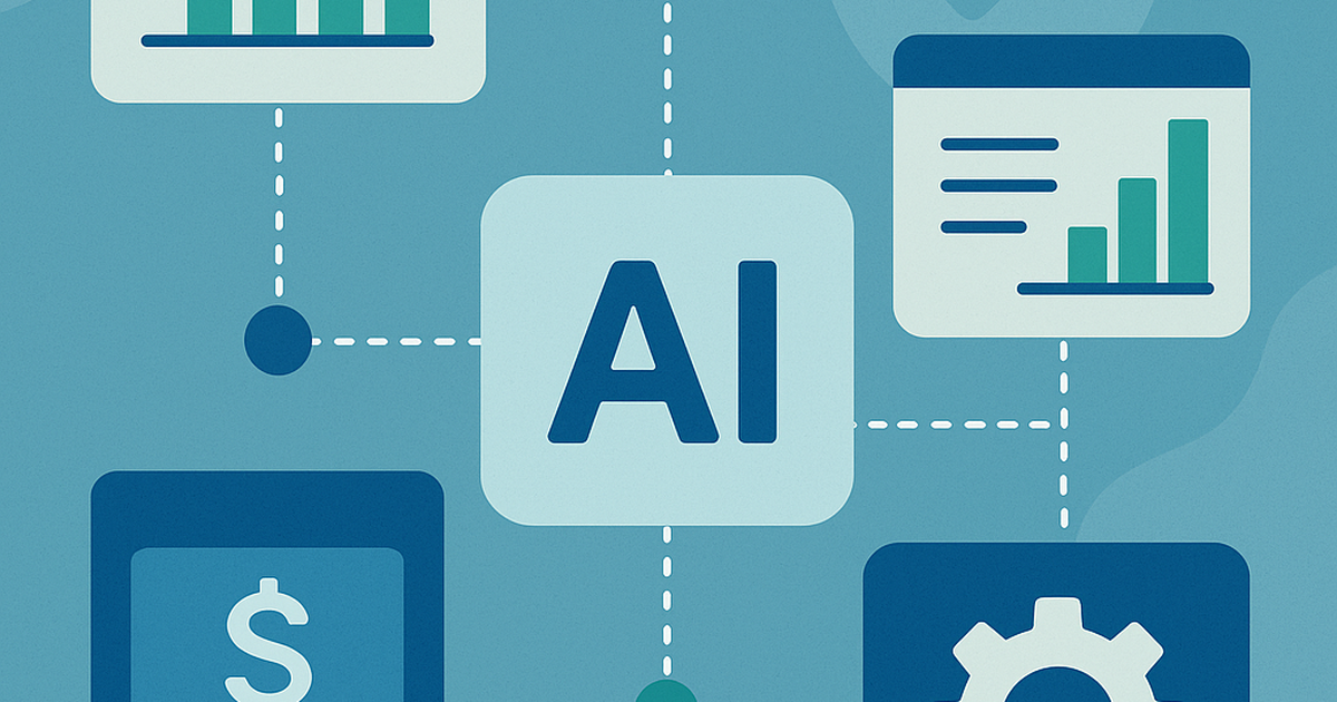 Software business models with AI integration showing network connections and platform ecosystems