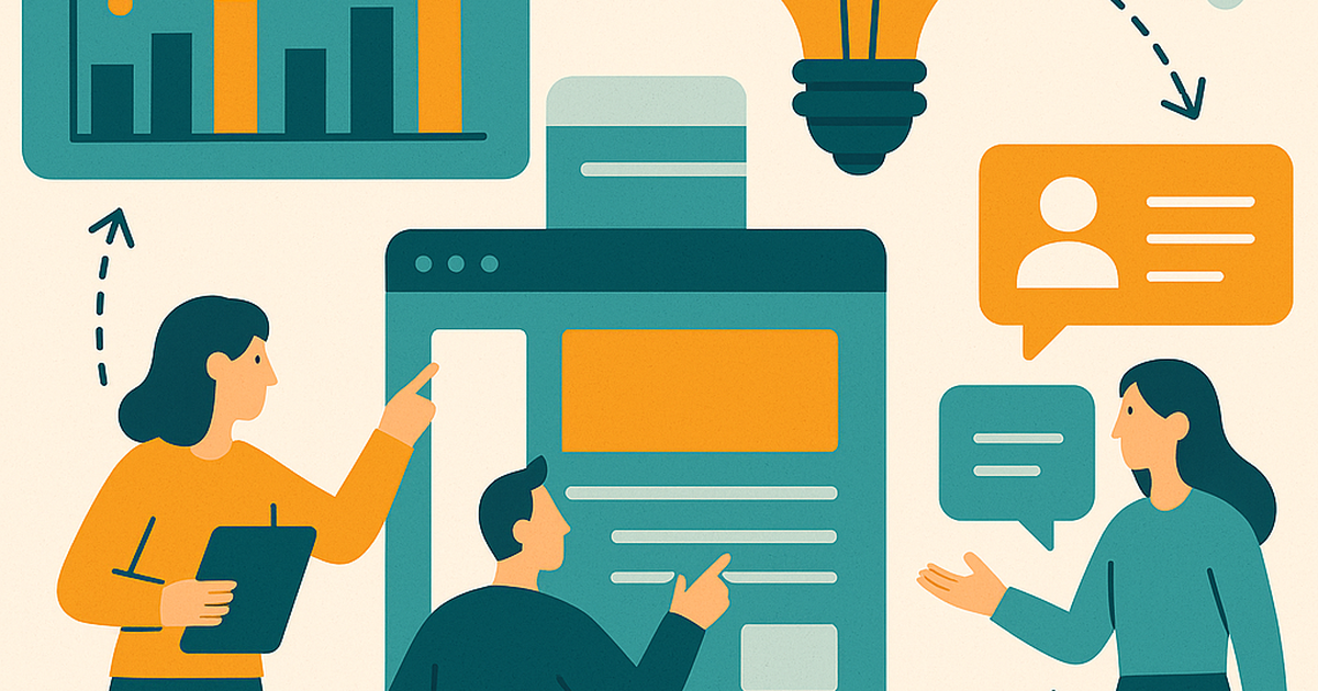 Startup idea validation framework illustration showing behavioral testing methods, data analysis charts, and customer research workflows