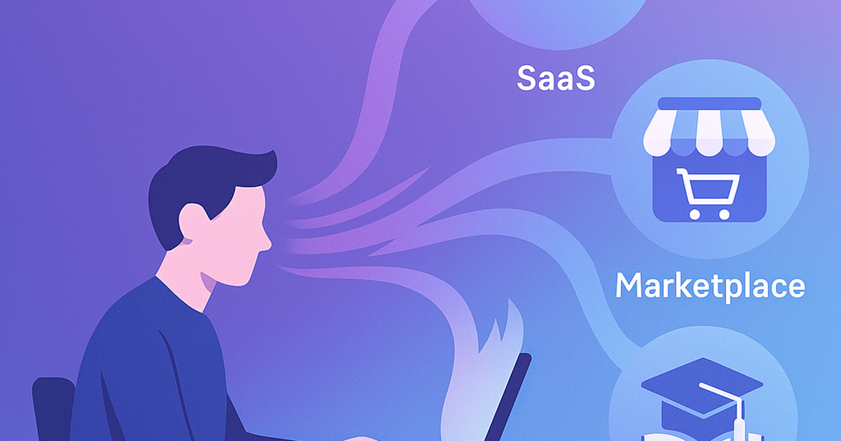 Freelancer transitioning from individual work to multiple scalable business opportunities including software tools and platforms