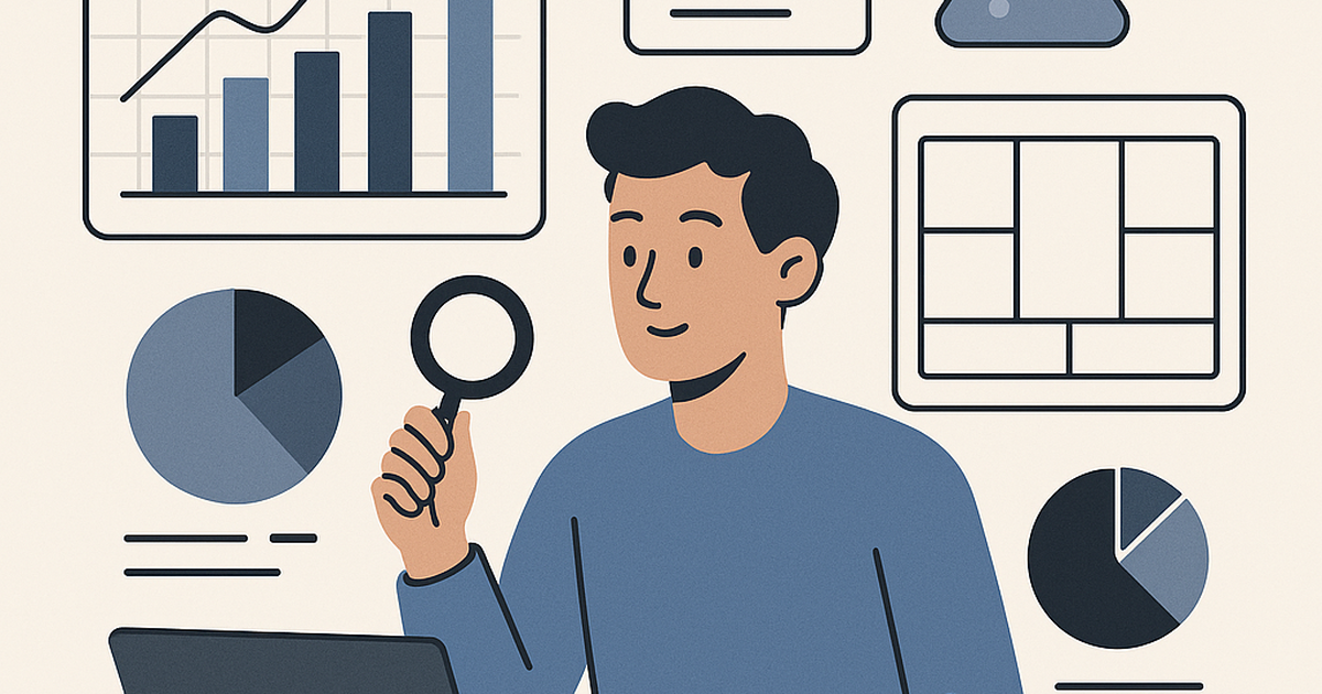 A founder analyzing data on a dashboard, surrounded by icons representing different model validation tools like customer interviews, market research, and A/B testing, symbolizing strategic decision-making.