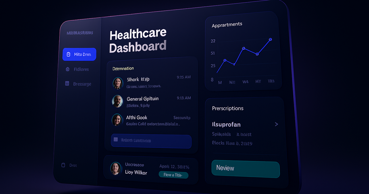 Healthcare provider using automated telemedicine workflow dashboard with patient data and communication tools