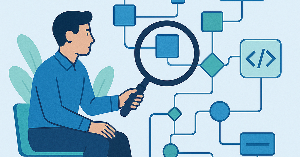Business professional analyzing B2B software workflow gaps and opportunities with research tools