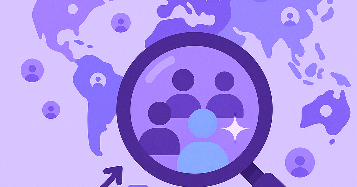 Magnifying glass revealing hidden market opportunities across consumer segments for micro SaaS development