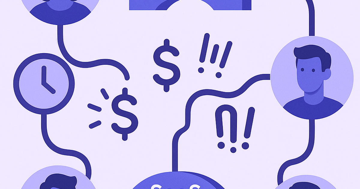Consumer pain points connected to SaaS solutions illustration showing market opportunities