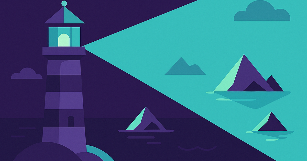 Lighthouse illuminating hidden market opportunities representing untapped B2C SaaS niches discovery