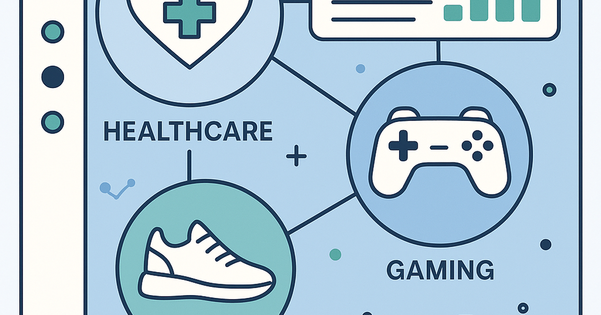 Illustration of untapped micro SaaS market opportunities across healthcare, gaming, and lifestyle verticals with minimal competition indicators