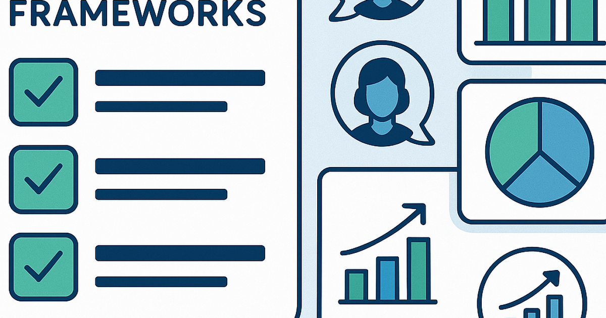 Startup idea validation frameworks with customer interviews, data analysis, and success metrics visualization