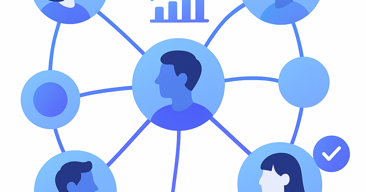 Community-driven startup validation illustration showing connected networks of people sharing insights and feedback