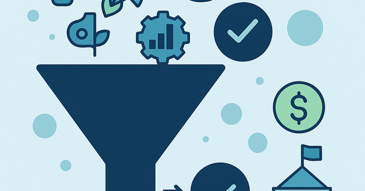 VC deal flow pipeline visualization showing startup evaluation process stages