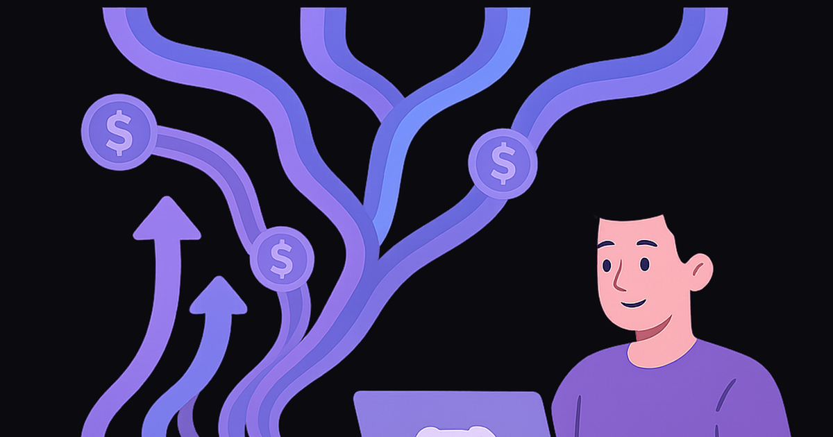 Indie game developer marketplace comparison illustration showing platform connections and revenue optimization