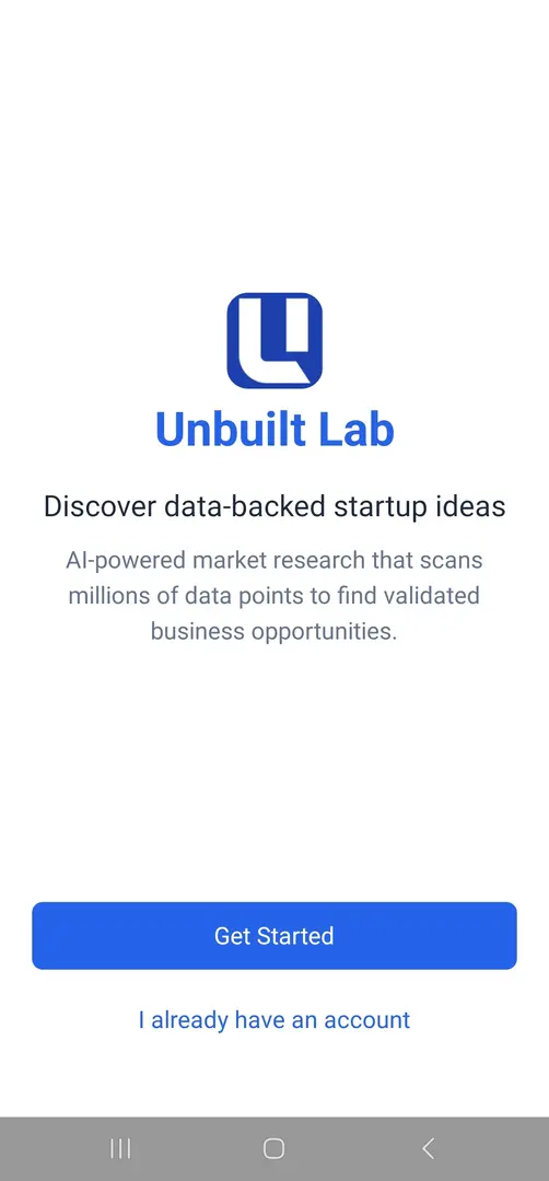 Unbuilt Lab - Welcome Screen